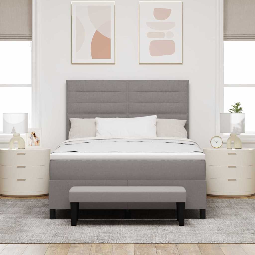 Boxspringbed met hoofdeinde Taupe 160 x 200 cm Stof