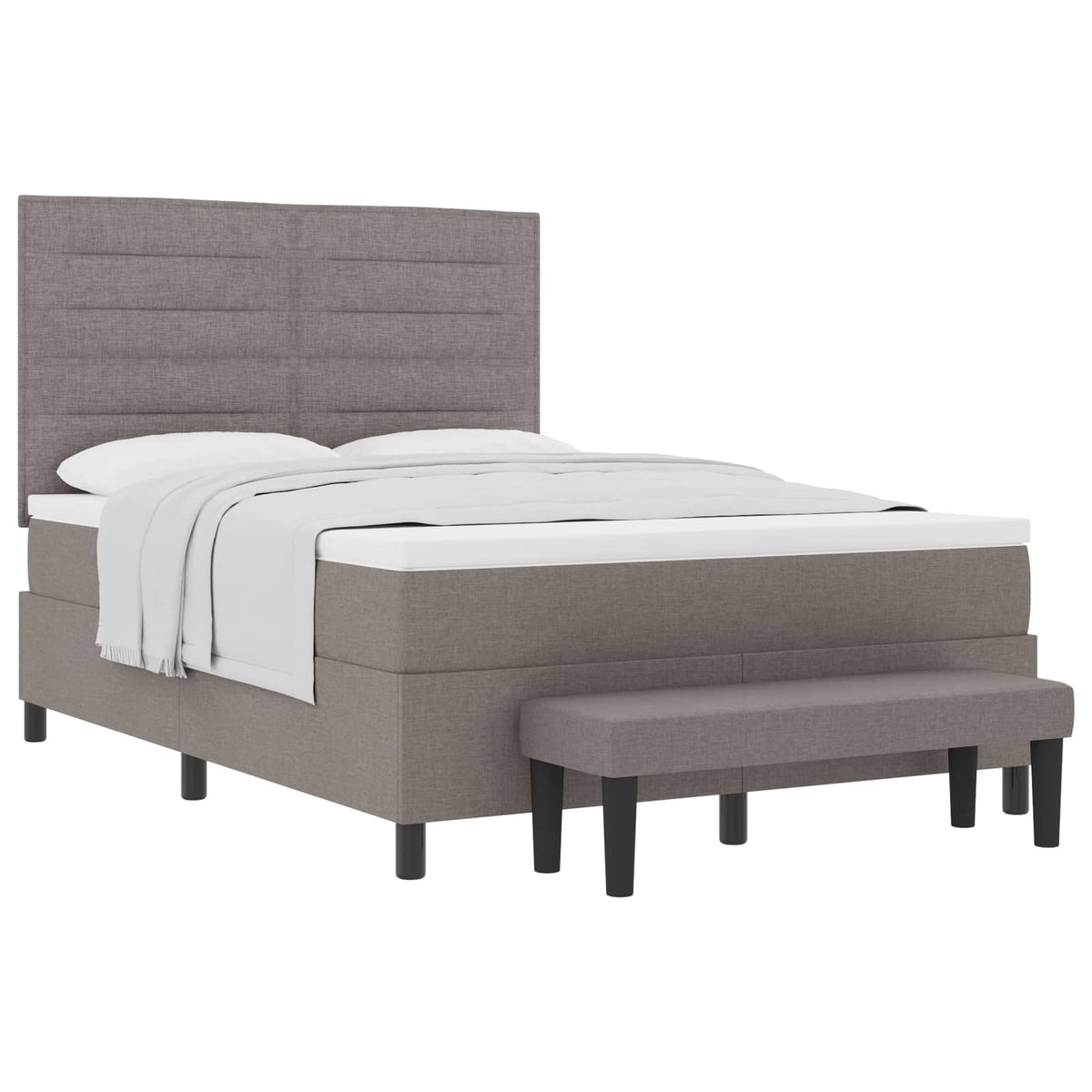 Boxspringbed met hoofdeinde Taupe 160 x 200 cm Stof