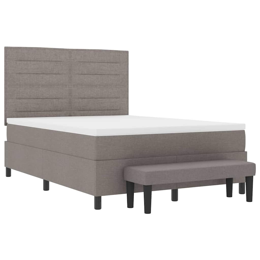 Boxspringbed met hoofdeinde Taupe 160 x 200 cm Stof