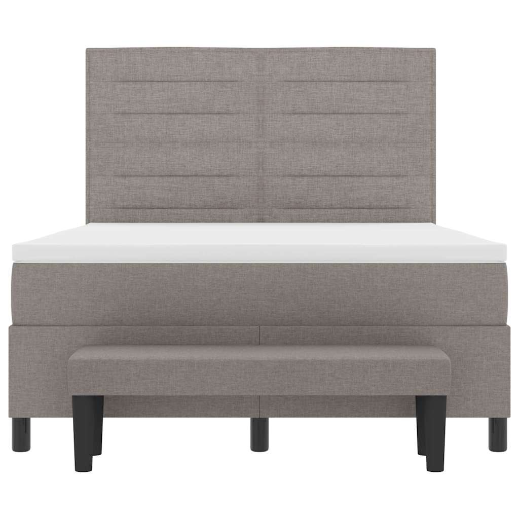 Boxspringbed met hoofdeinde Taupe 160 x 200 cm Stof