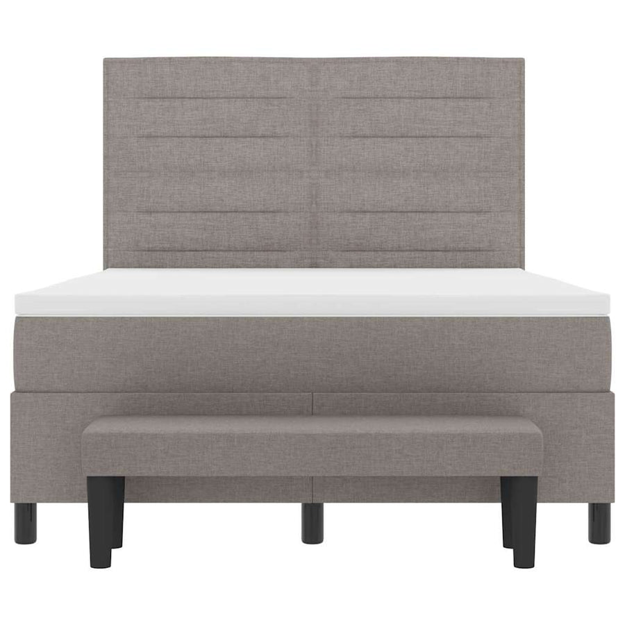 Boxspringbed met hoofdeinde Taupe 160 x 200 cm Stof