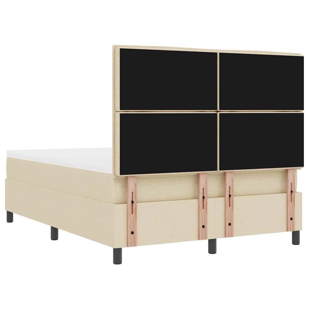 Boxspringbed met hoofdeinde Crème 160 x 200 cm Stof