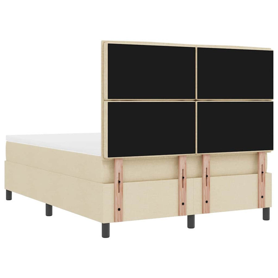 Boxspringbed met hoofdeinde Crème 160 x 200 cm Stof