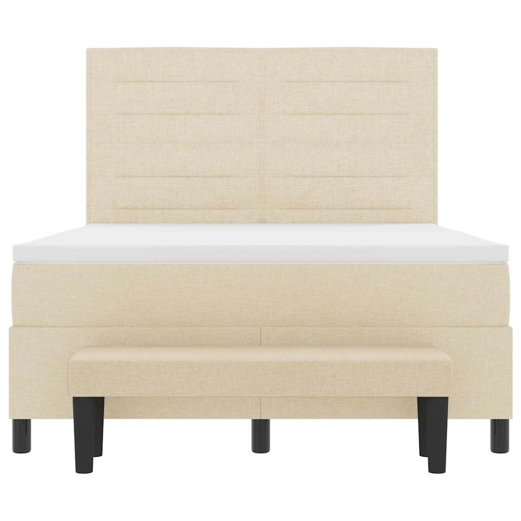 Boxspringbed met hoofdeinde Crème 160 x 200 cm Stof