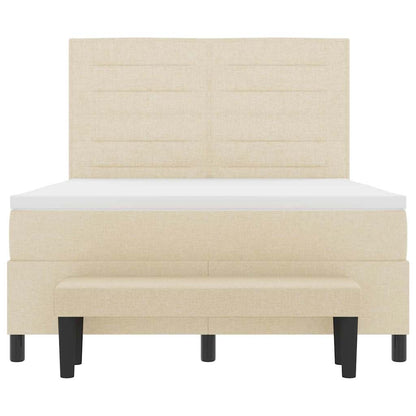 Boxspringbed met hoofdeinde Crème 160 x 200 cm Stof