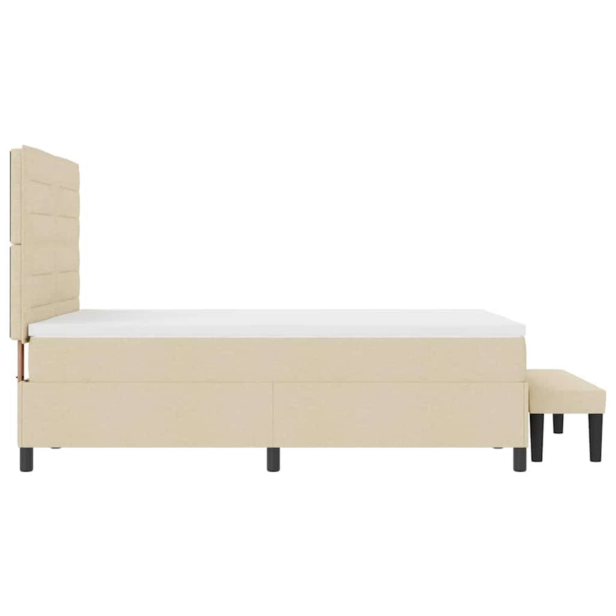 Boxspringbed met hoofdeinde Crème 160 x 200 cm Stof