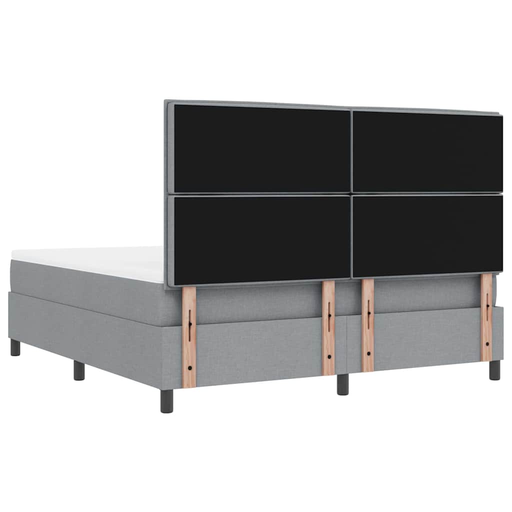 Boxspringbed met hoofdeinde Lichtgrijs 180 x 200 cm Stof