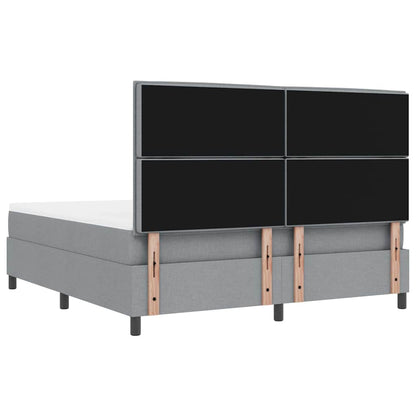 Boxspringbed met hoofdeinde Lichtgrijs 180 x 200 cm Stof