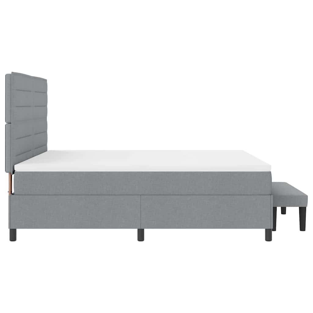 Boxspringbed met hoofdeinde Lichtgrijs 180 x 200 cm Stof