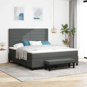 Boxspringbed 180x200 cm donkergrijs stof