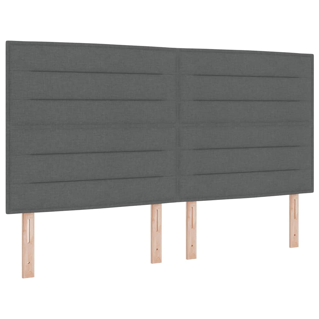 Boxspringbed met hoofdeinde Donkergrijs 180 x 200 cm Stof