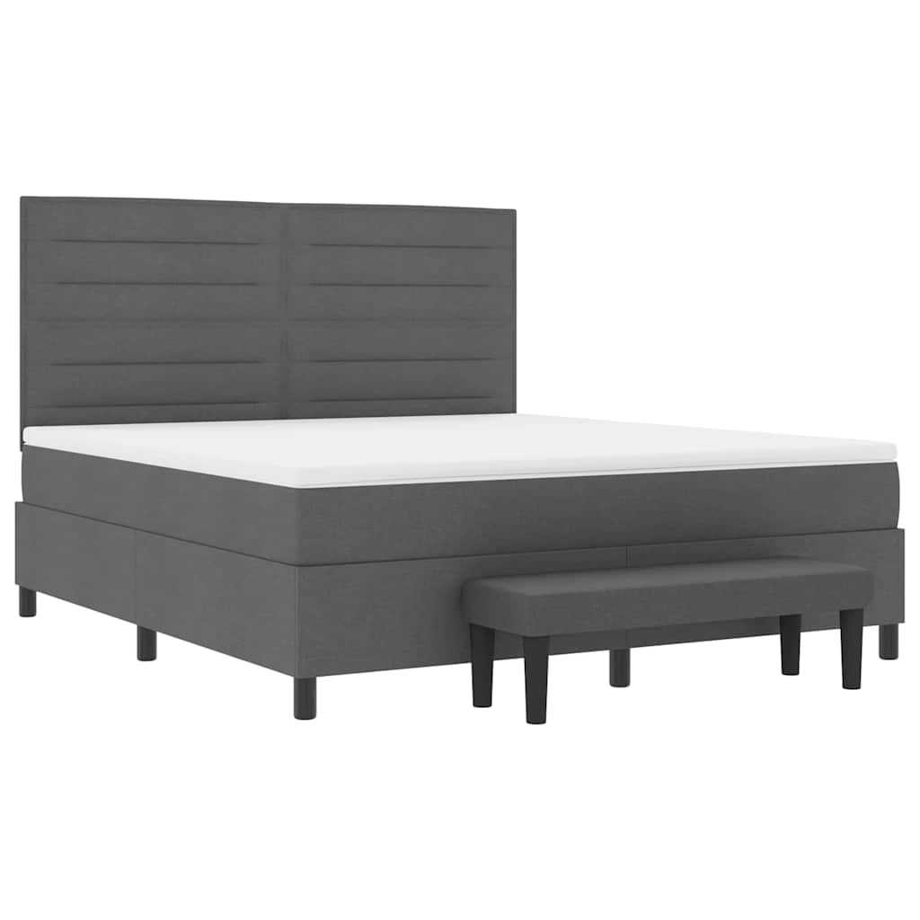 Boxspringbed met hoofdeinde Donkergrijs 180 x 200 cm Stof