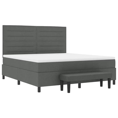 Boxspringbed met hoofdeinde Donkergrijs 180 x 200 cm Stof