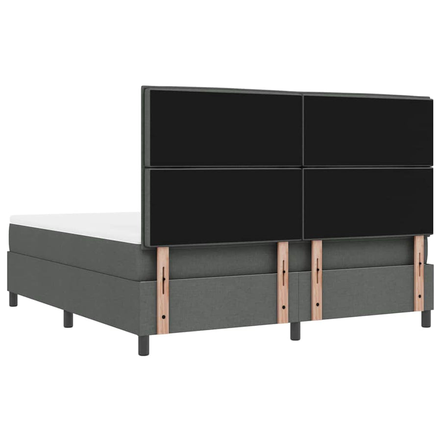 Boxspringbed met hoofdeinde Donkergrijs 180 x 200 cm Stof