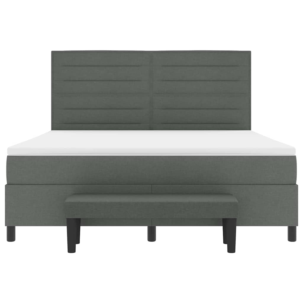 Boxspringbed met hoofdeinde Donkergrijs 180 x 200 cm Stof