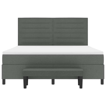 Boxspringbed met hoofdeinde Donkergrijs 180 x 200 cm Stof
