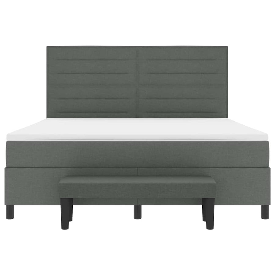 Boxspringbed met hoofdeinde Donkergrijs 180 x 200 cm Stof