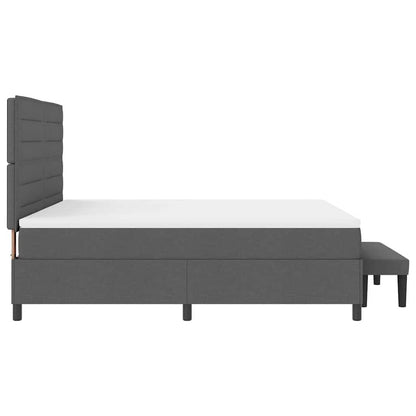 Boxspringbed met hoofdeinde Donkergrijs 180 x 200 cm Stof
