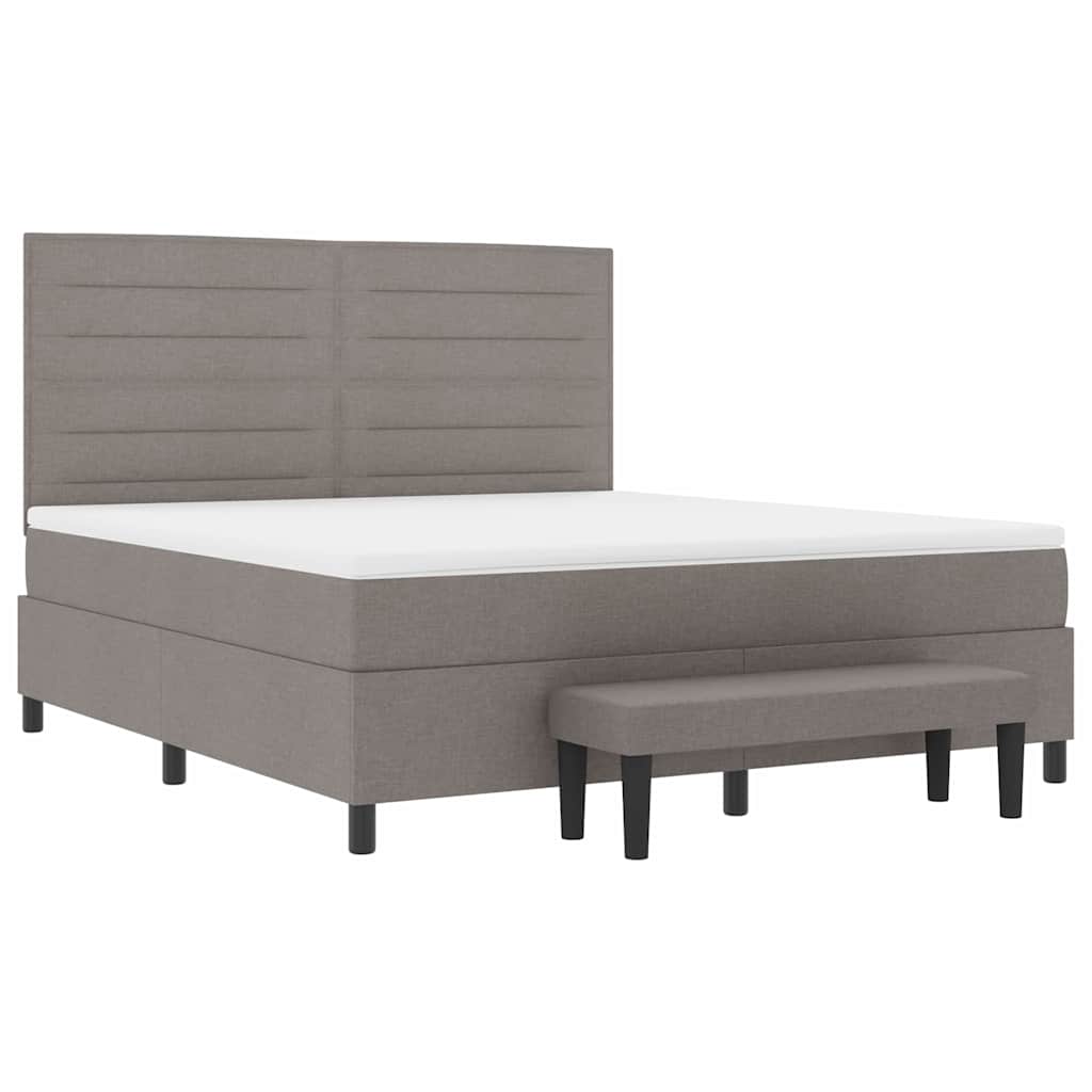 Boxspringbed met hoofdeinde Taupe 180 x 200 cm Stof