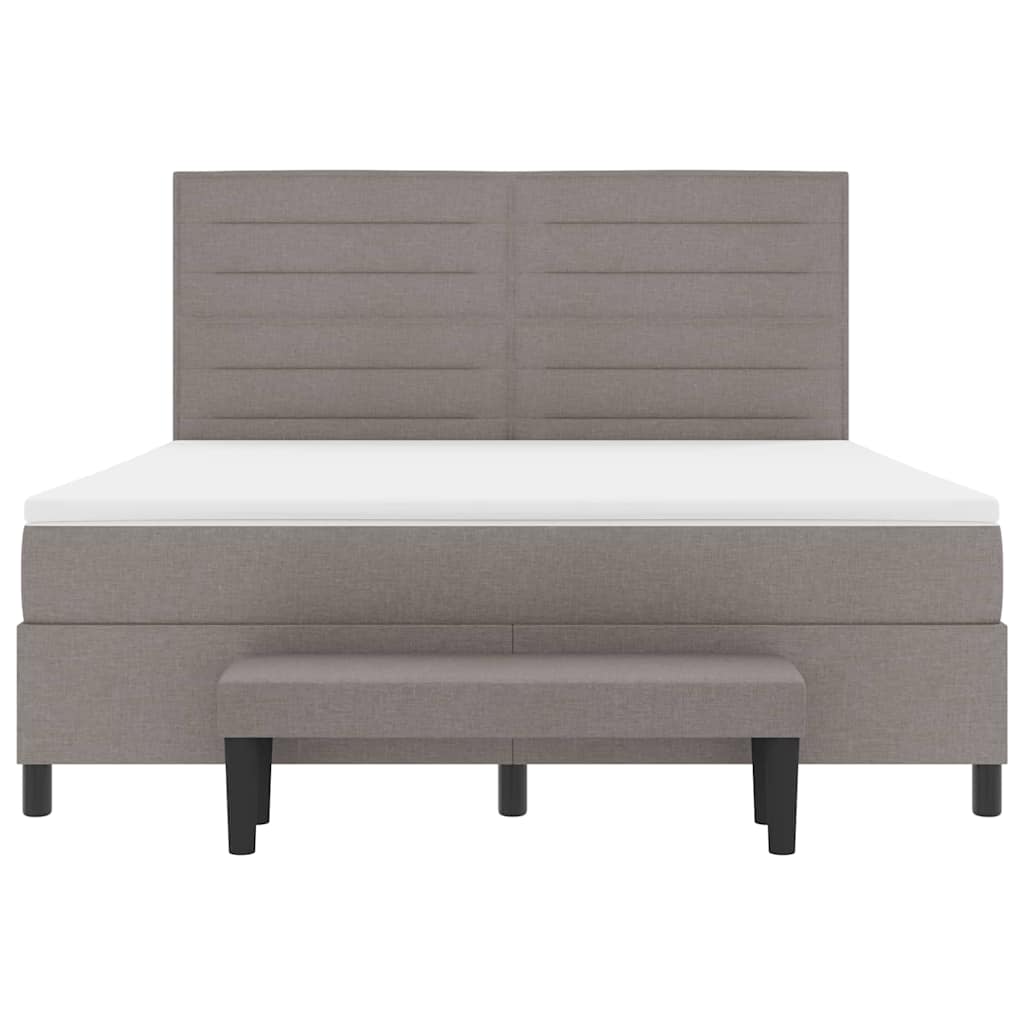 Boxspringbed met hoofdeinde Taupe 180 x 200 cm Stof