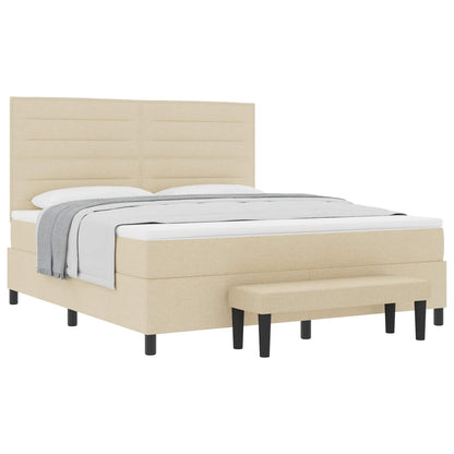 Boxspringbed met kussen met hoofdeinde Crème 180 x 200 cm Stof