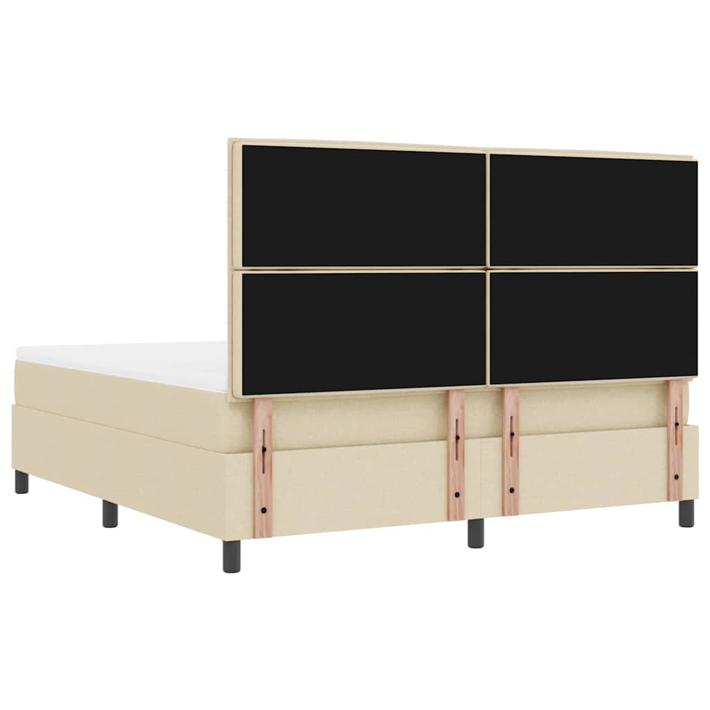 Boxspringbed met kussen met hoofdeinde Crème 180 x 200 cm Stof