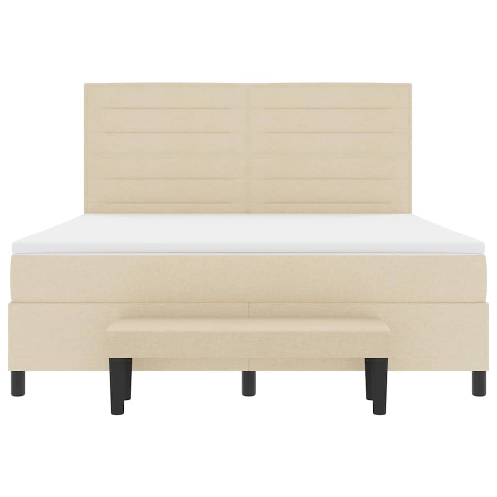 Boxspringbed met kussen met hoofdeinde Crème 180 x 200 cm Stof