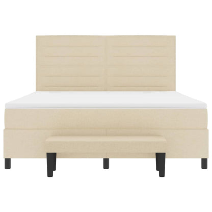 Boxspringbed met kussen met hoofdeinde Crème 180 x 200 cm Stof