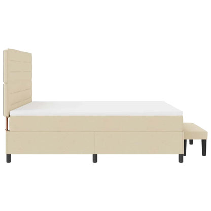 Boxspringbed met kussen met hoofdeinde Crème 180 x 200 cm Stof