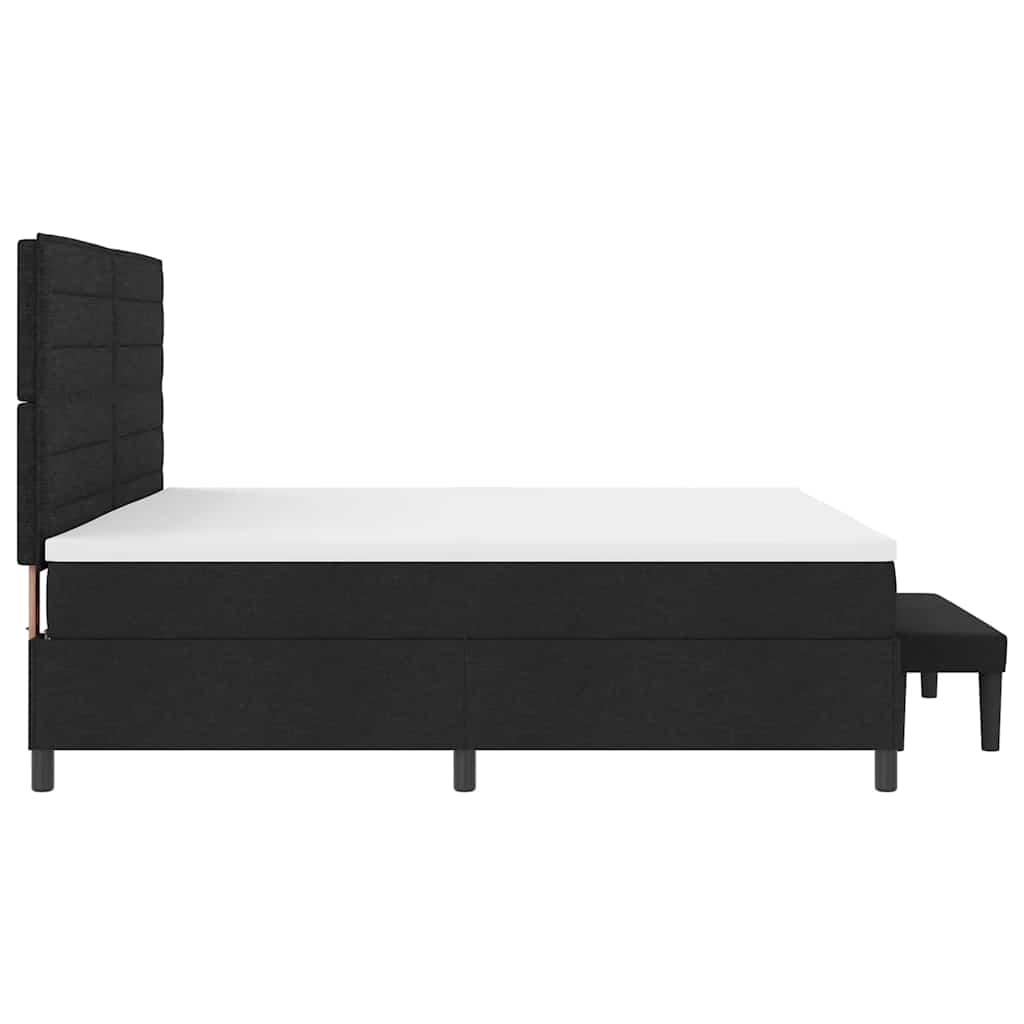 Boxspringbed met matras met hoofdeinde Zwart 200 x 200 cm Stof
