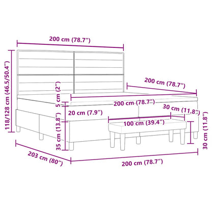 Boxspringbed met matras met hoofdeinde Zwart 200 x 200 cm Stof