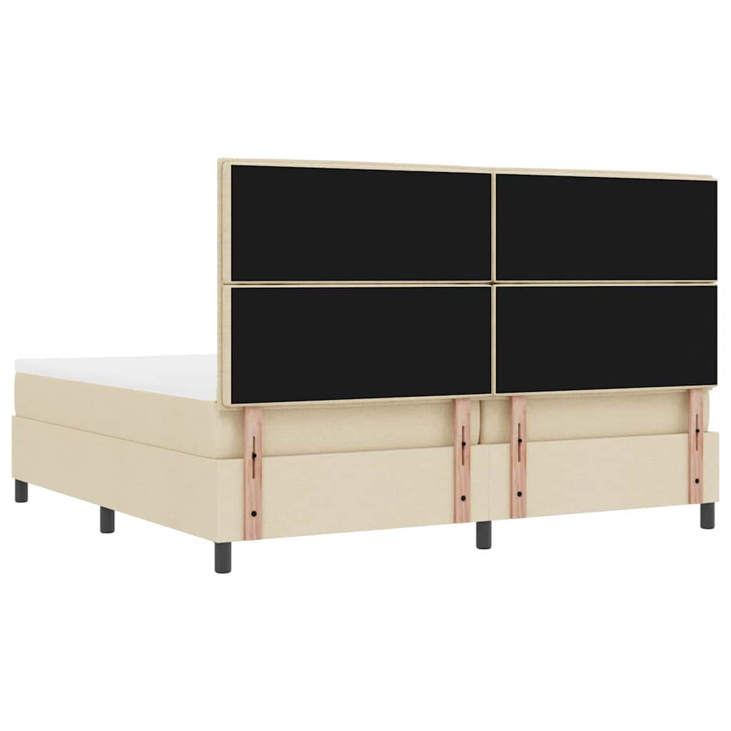 Boxspringbed met matras met hoofdeinde Crème 200 x 200 cm Stof