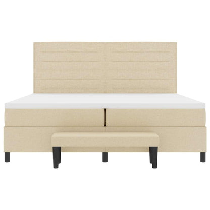 Boxspringbed met matras met hoofdeinde Crème 200 x 200 cm Stof