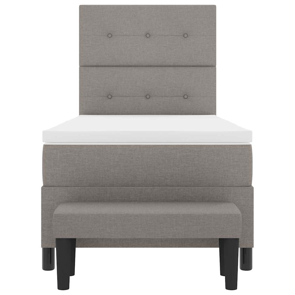 Boxspring bed met matras met hoofdeinde Taupe 80 x 200 cm Stof