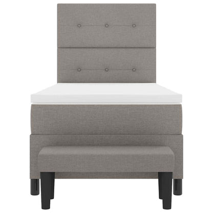 Boxspring bed met matras met hoofdeinde Taupe 80 x 200 cm Stof