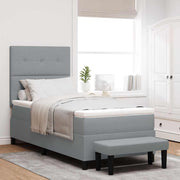 Boxspringbed 90x190 cm lichtgrijs stof
