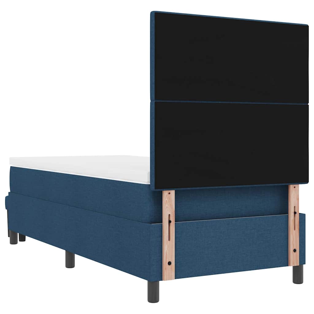 Boxspringbed met hoofdeinde Blauw 90 x 190 cm Stof