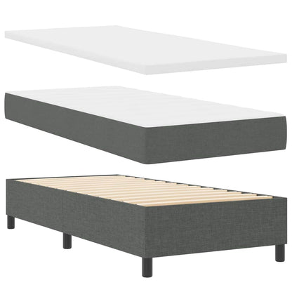 Boxspringbed met hoofdeinde Donkergrijs 90 x 200 cm Stof