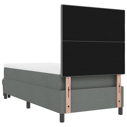Boxspringbed met hoofdeinde Donkergrijs 90 x 200 cm Stof