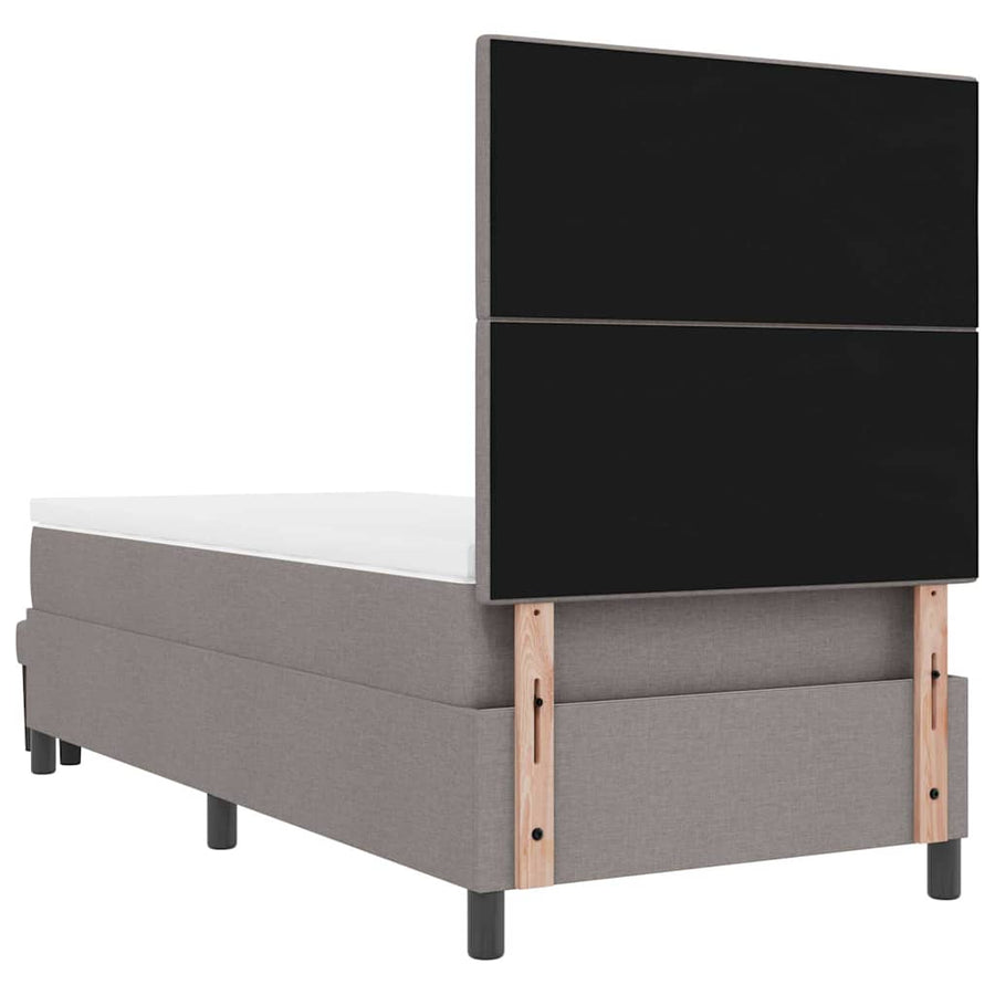 Boxspring bed met matras met hoofdeinde Taupe 90 x 200 cm Stof