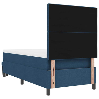 Boxspringbed met hoofdeinde Blauw 90 x 200 cm Stof