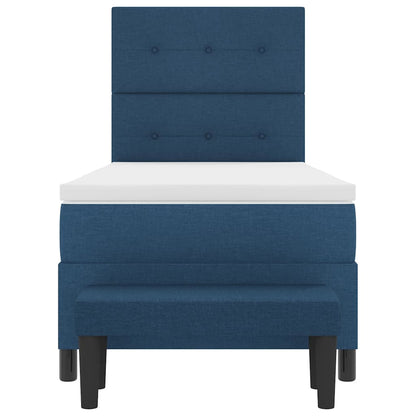Boxspringbed met hoofdeinde Blauw 90 x 200 cm Stof