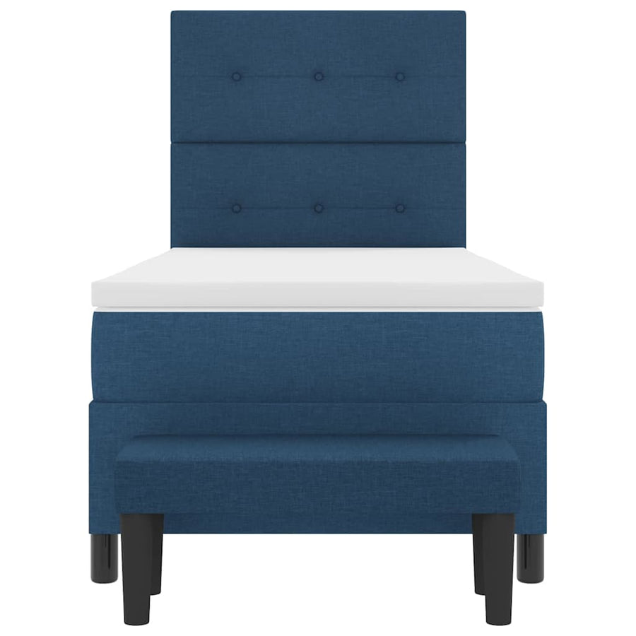 Boxspringbed met hoofdeinde Blauw 90 x 200 cm Stof