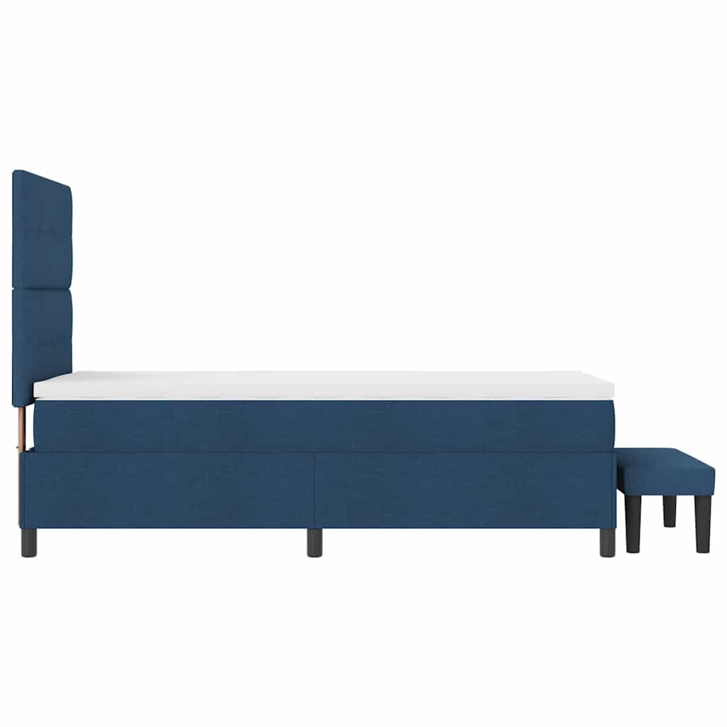 Boxspringbed met hoofdeinde Blauw 90 x 200 cm Stof