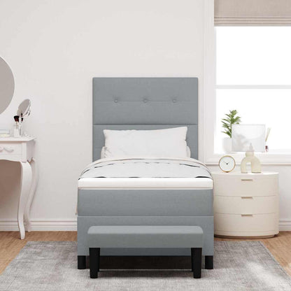 Boxspringbed met hoofdeinde Lichtgrijs 100 x 200 cm Stof