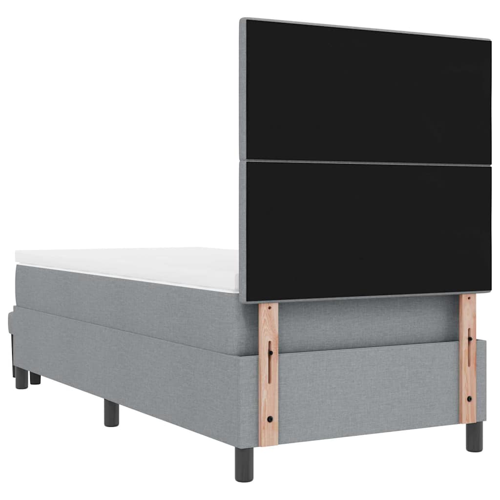 Boxspringbed met hoofdeinde Lichtgrijs 100 x 200 cm Stof