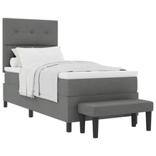 Boxspringbed met hoofdeinde Donkergrijs 100 x 200 cm Stof