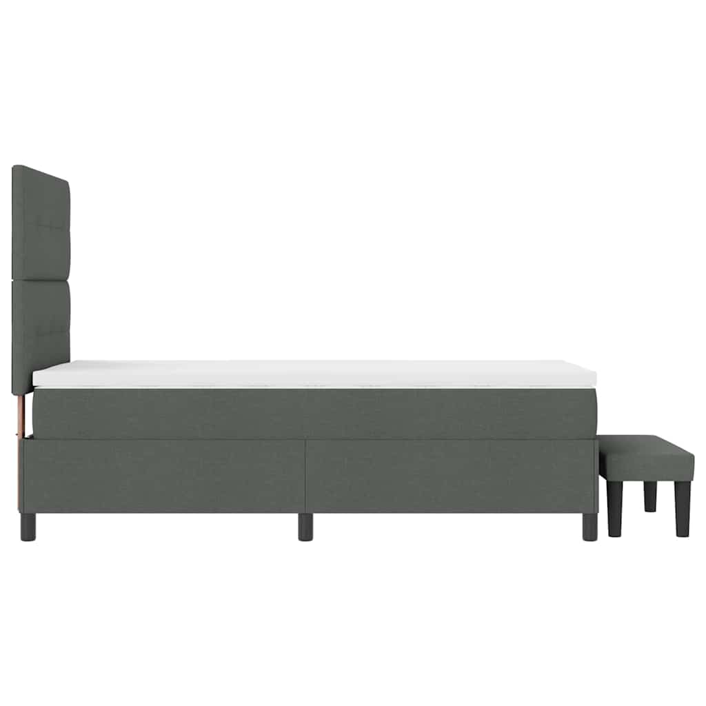 Boxspringbed met hoofdeinde Donkergrijs 100 x 200 cm Stof