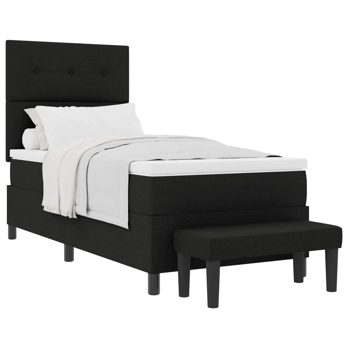 Boxspringbed met hoofdeinde Zwart 100 x 200 cm Stof