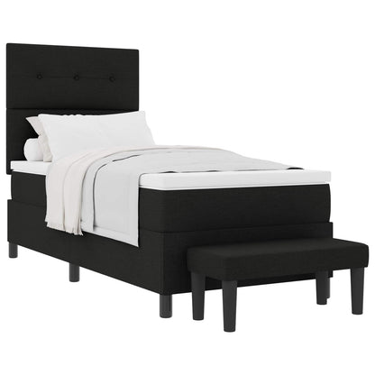 Boxspringbed met hoofdeinde Zwart 100 x 200 cm Stof